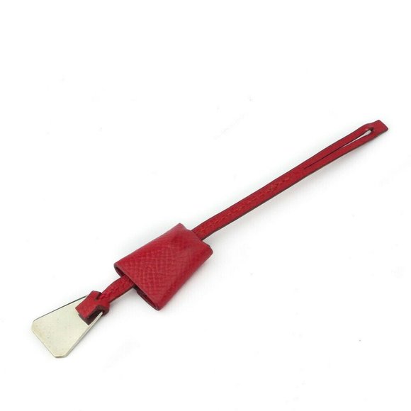 AUTH Hermes Minicaki Sheet Dock Tag Leather ~ Silver Bracket - Picture 1 of 8